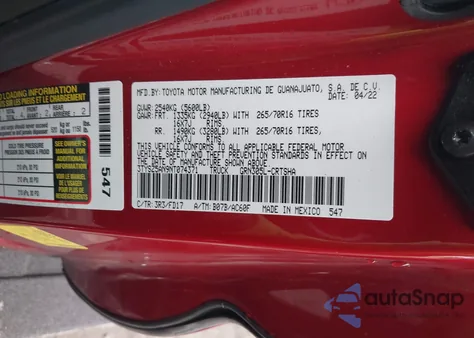 2022 Toyota Tacoma Trd Off Road z USA, uszkodzony, nr VIN 3TYSZ5AN9NT074371